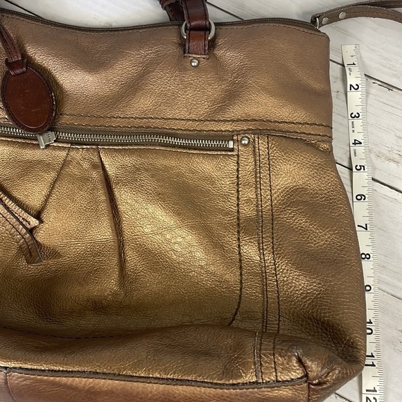 Fossil Bronze Metallic Large Hobo Tote - Picture 12 of 17